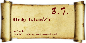Bledy Talamér névjegykártya